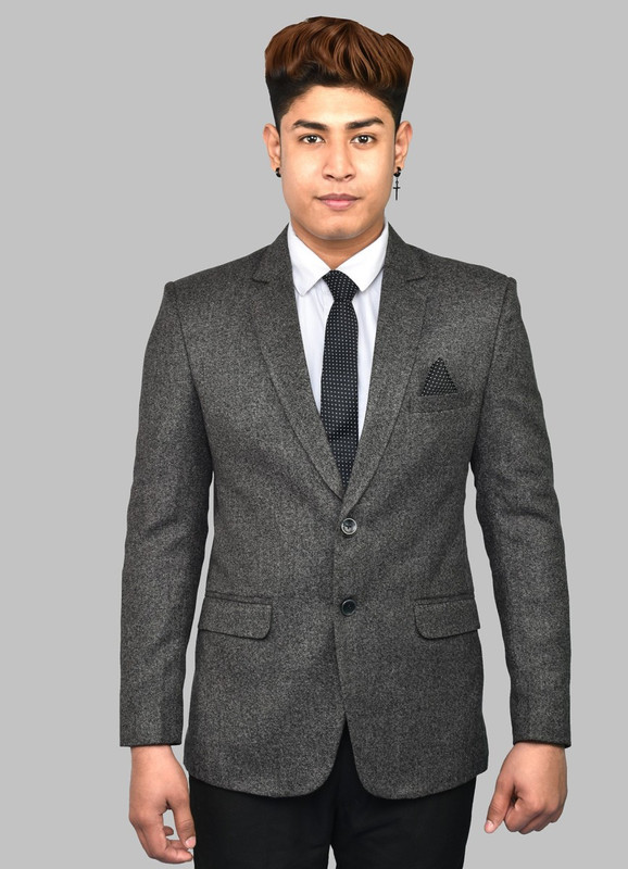 Darelooks Slim  Fit Pure Wool Blazer For Men Color  (  Grey ) 